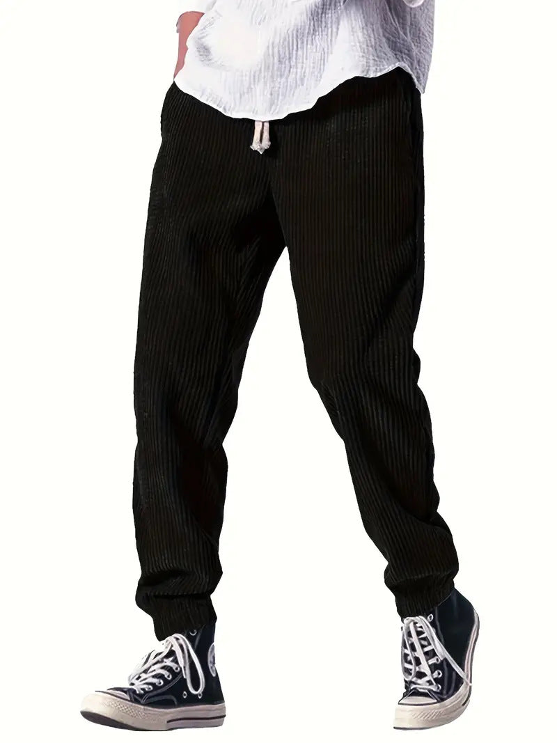Men's Retro Fashion Corduroy Multi-pocket Narrow-leg Pants
