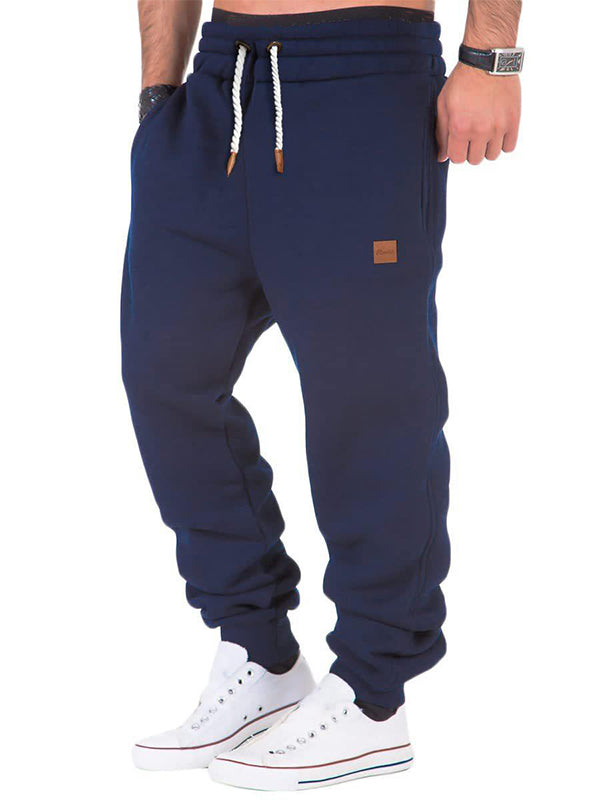 Men's Solid Color Drawstring Waist Sweatpants